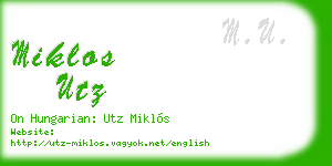 miklos utz business card